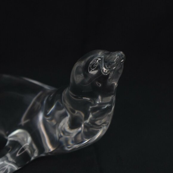 Vintage Villeroy and Boch Crystal Sea Lion Seal Paperweight Figurine Signed - Picture 8 of 9